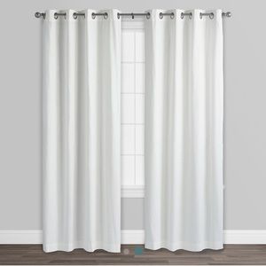 2 Cost Plus World Market “Harlow” White Linen 100% Cotton Grommet Curtain Panels